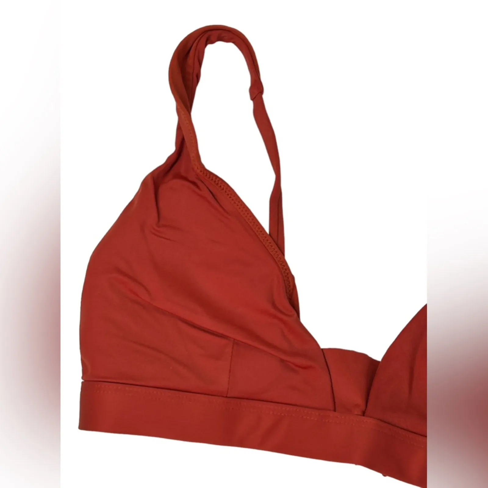 Andie Swim Tahiti Bikini Top Chili Pepper Red NWT Small Deep V Hook Back - Image 4