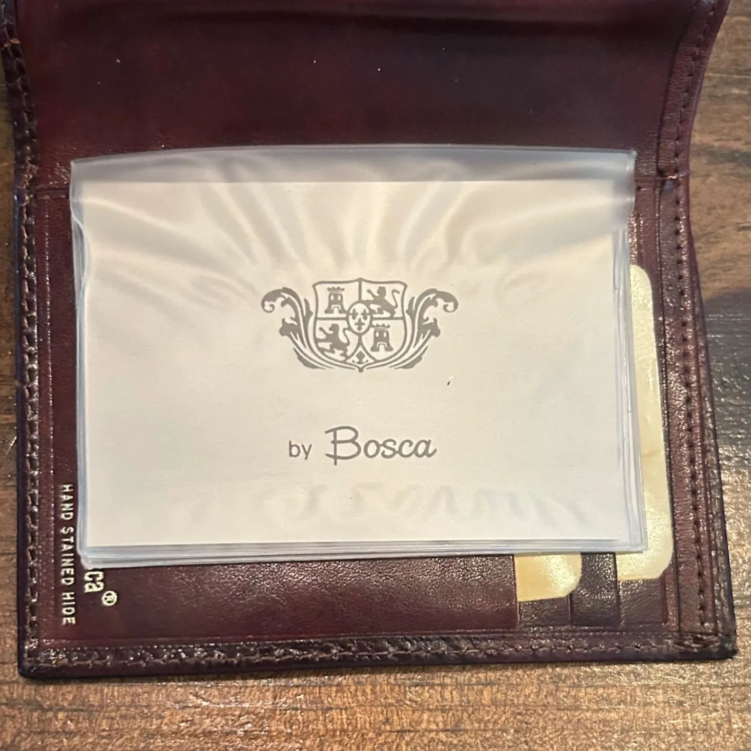 Vintage Bosca Old Leather Moda di Roma Wallet Coin Purse Hand Stained Hide 1970s Brown - Image 8