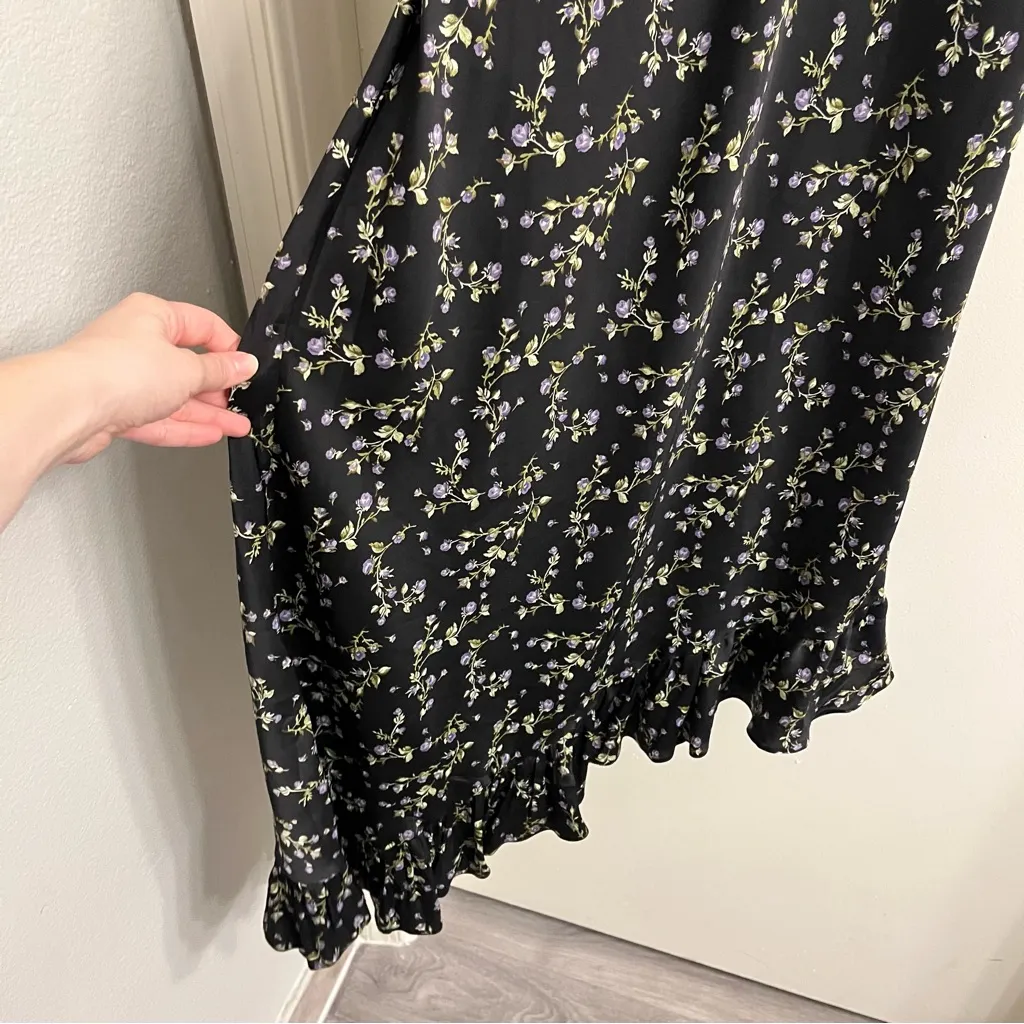 Kimchi Blue Cora Asymmetrical Floral Midi Dress Medium - Image 8