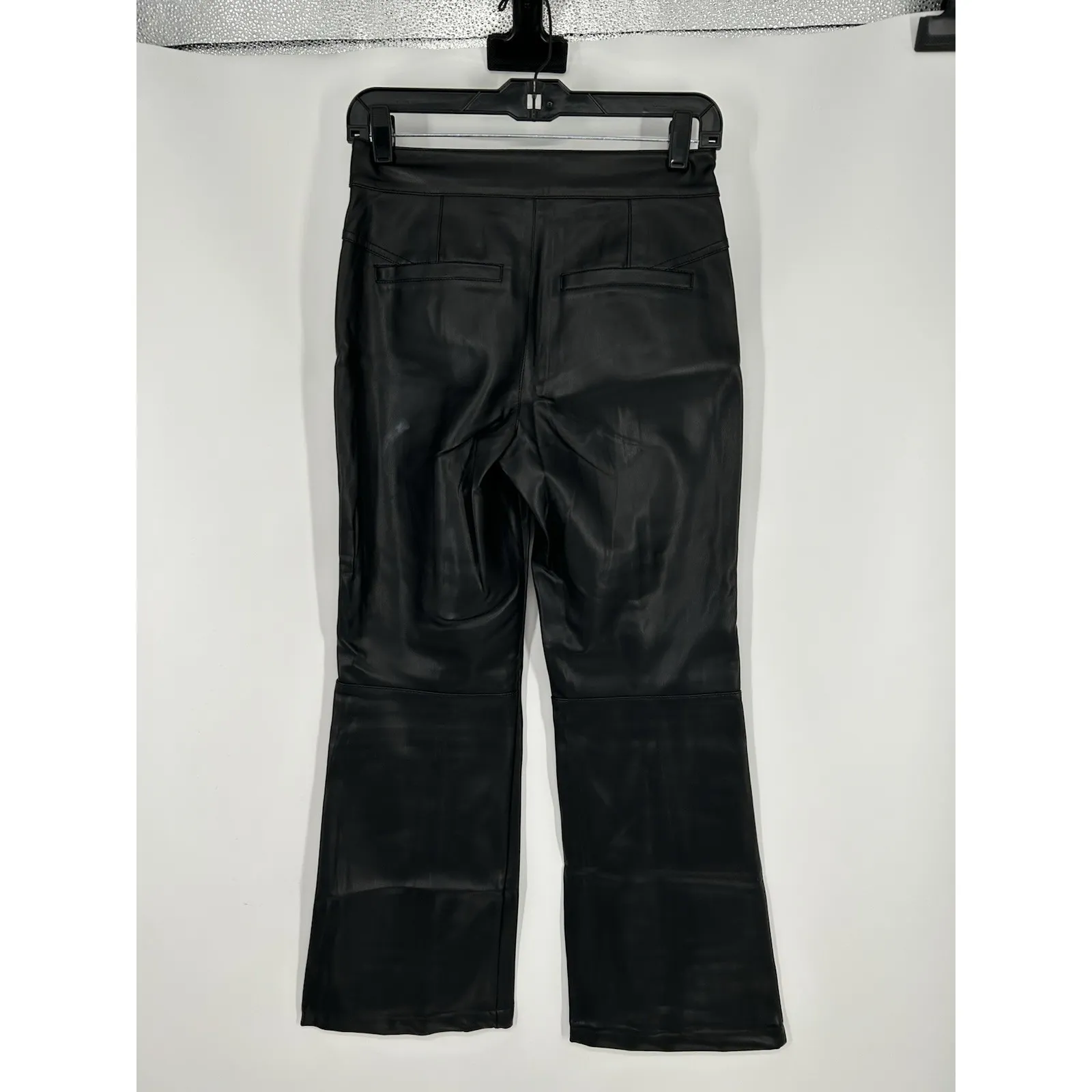 We The Free People Wide Leg Baggy Flare Flared‎ Bootcut Vegan Leather Pants Sz 0 - Image 2