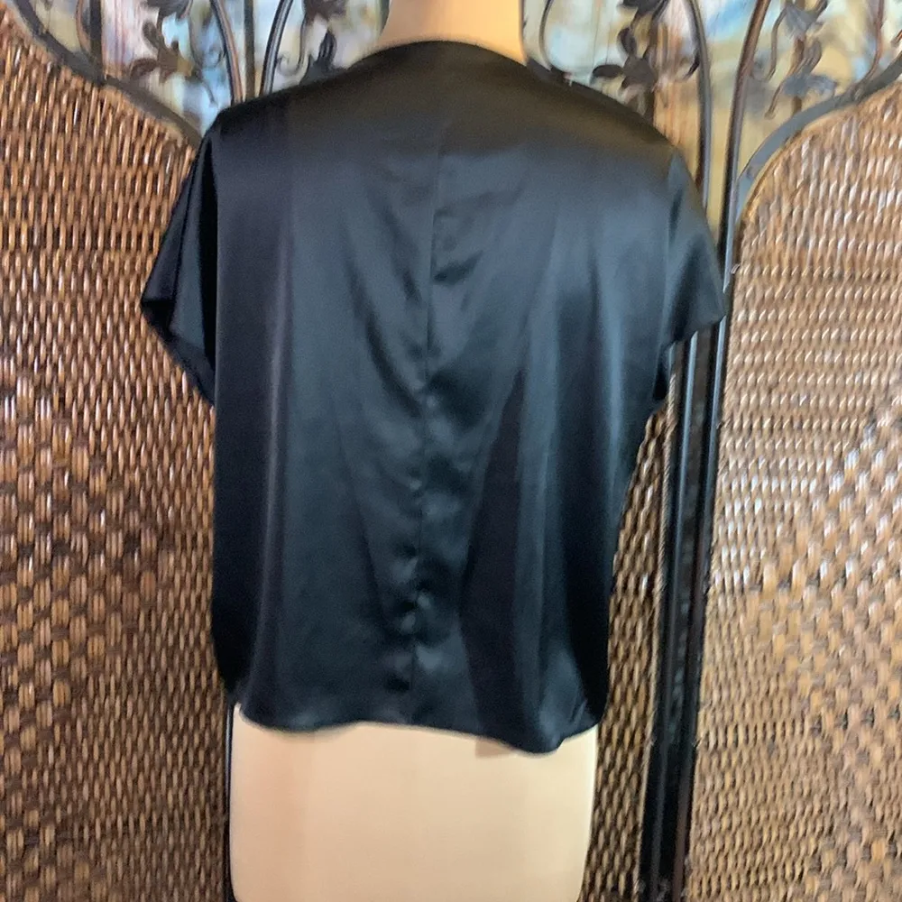 Zara Satin Black Top Size XS - Image 3