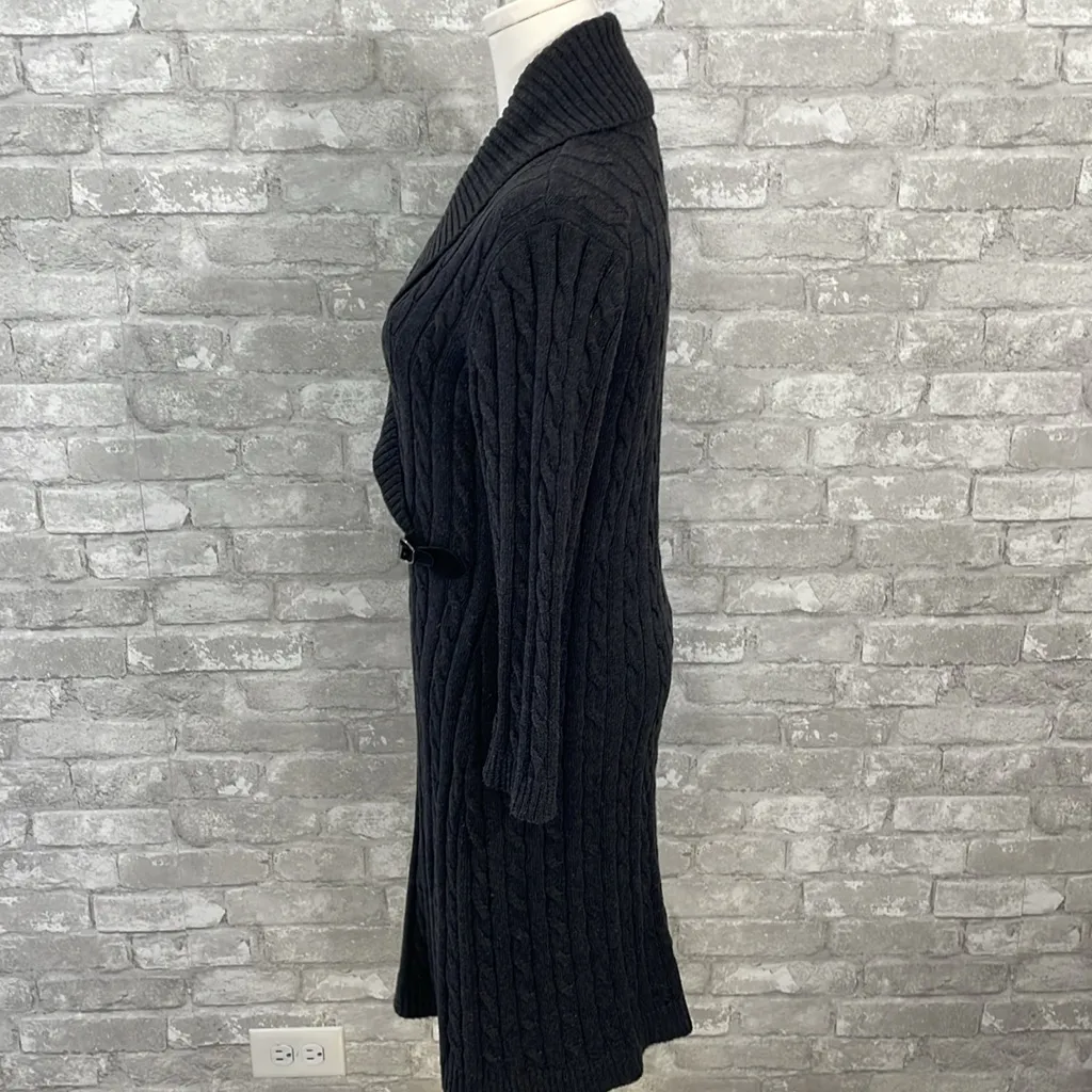 Calvin Klein Grey Cable Knit Sweater Dress - Image 3