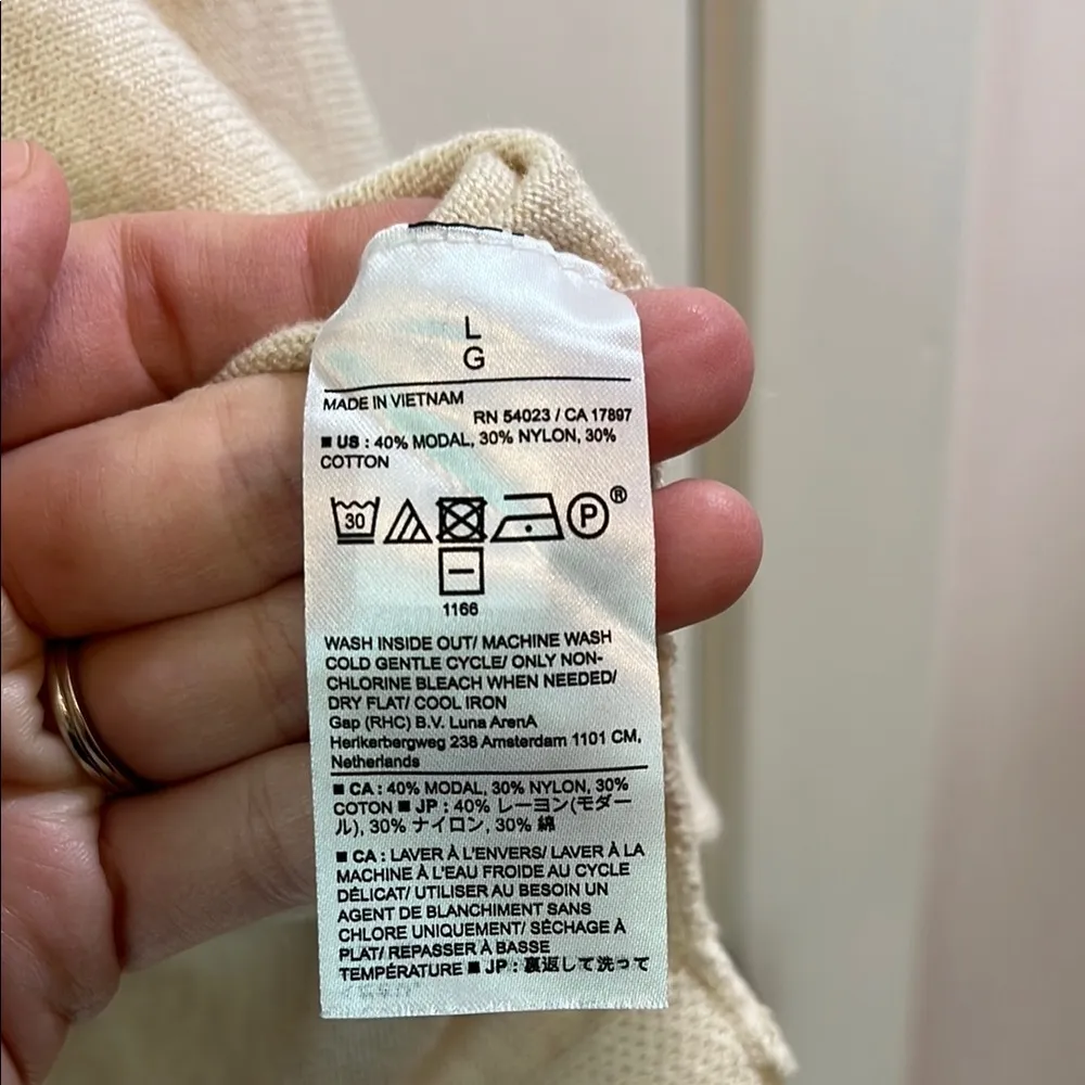 NWT Banana Republic Cream Oversized Bat Wing Sleeve Relaxed Fit Sweater - Sz L - Image 14