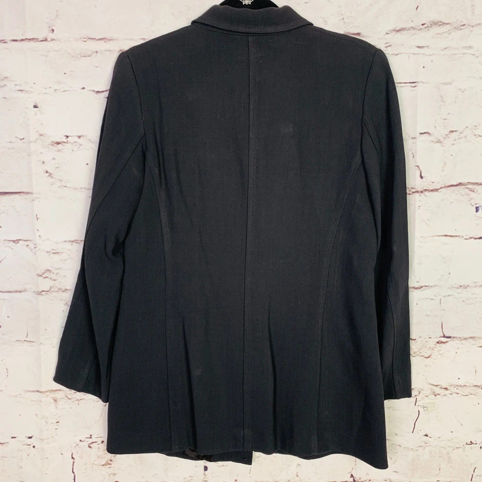 Zara Woman Lined Shacket Jacket Button Down Shirt Black Size 6 Collared Pockets - Image 2