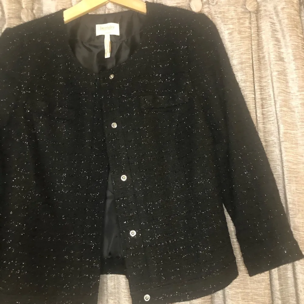Laundry Shelli Segal Black Metallic Tweed Blazer - Image 9