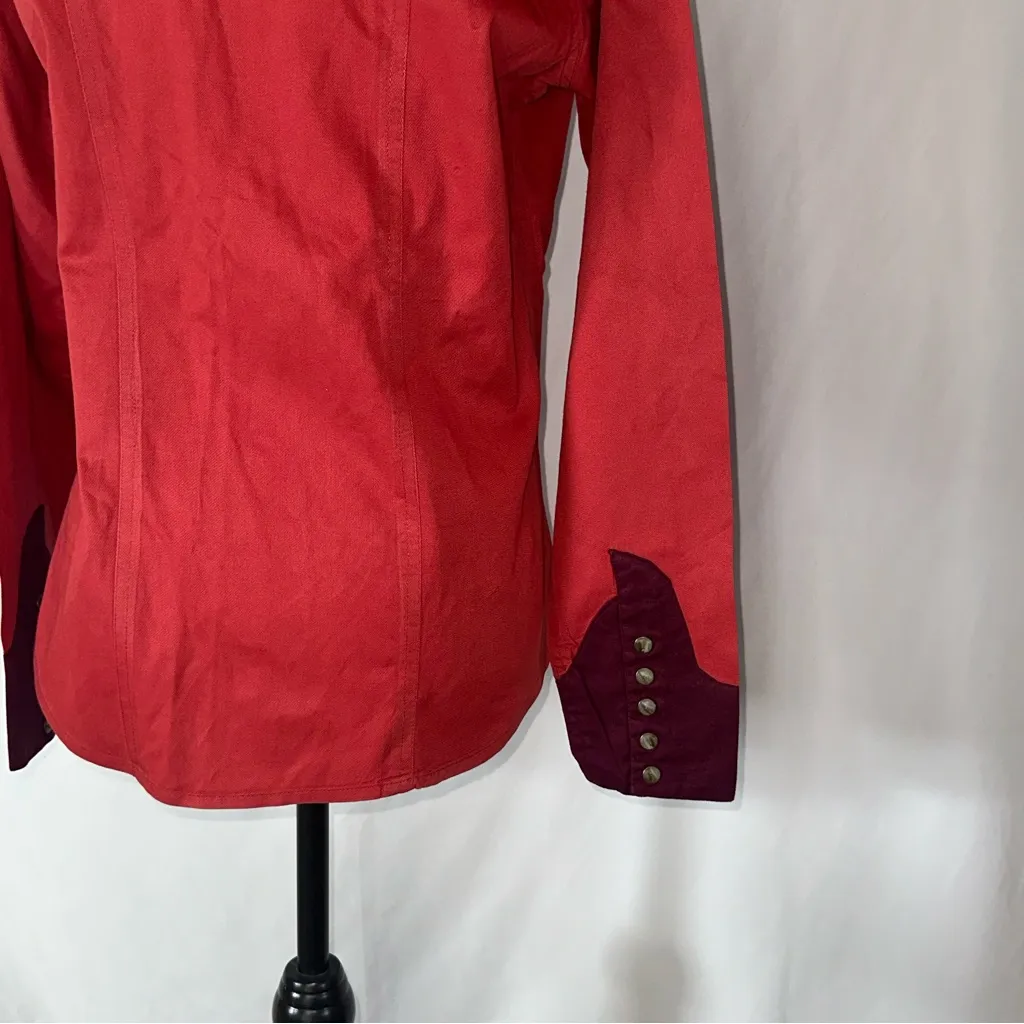 Rock & Roll Cowgirl Western Shirt Medium Bucking Bronco Embroidery Pearl Snap - Image 13