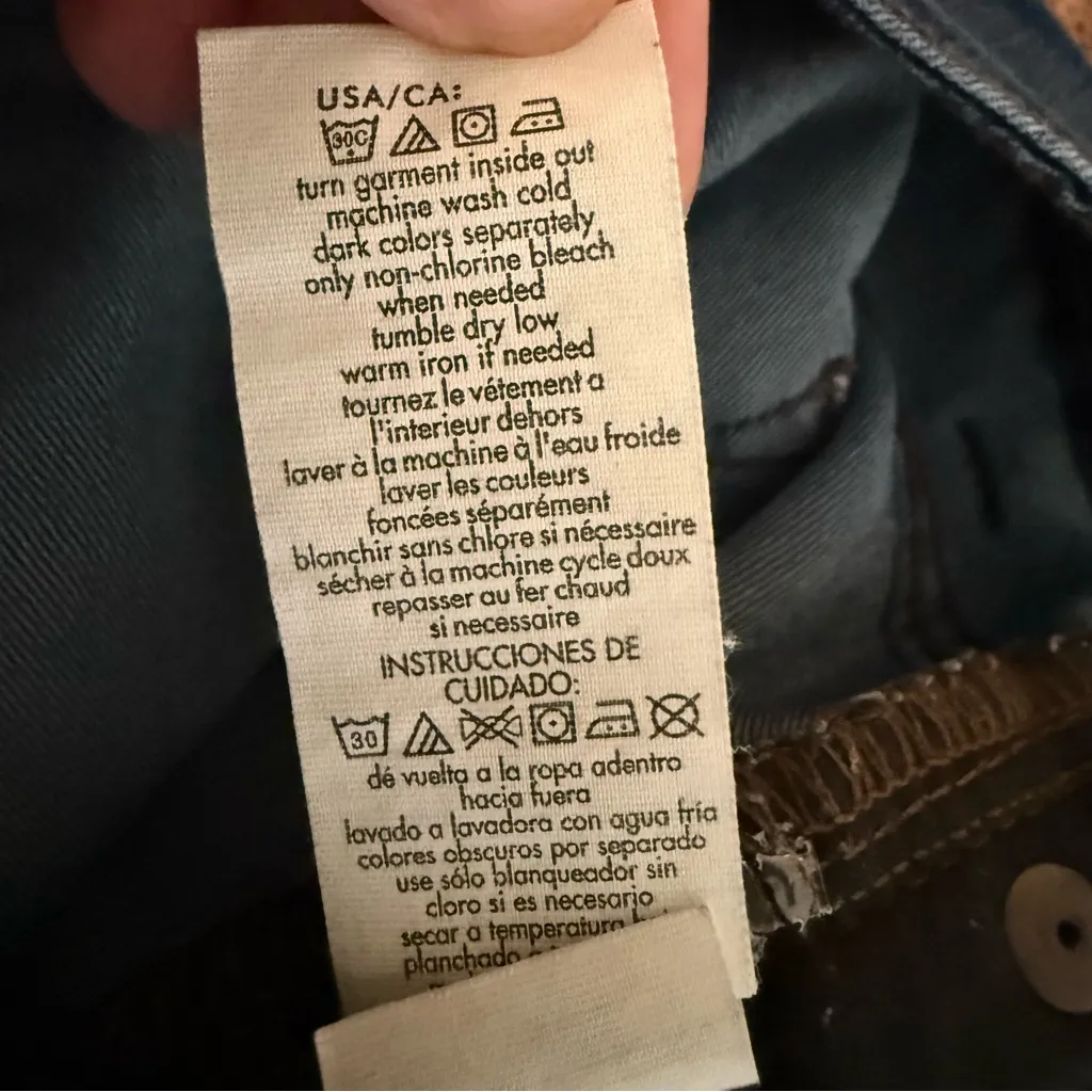 Calvin Klein Dark Wash Straight Leg Mid Rise Blue Jeans Size 8 - Image 5