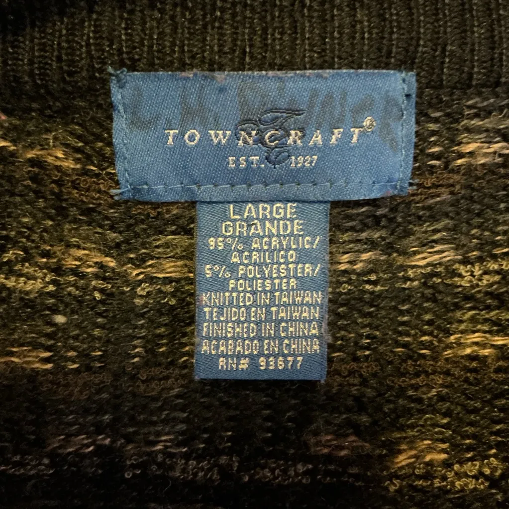 VTG Y2K Chunky Grandpa Cardigan Oversized Cozy Knit Size L - Image 3