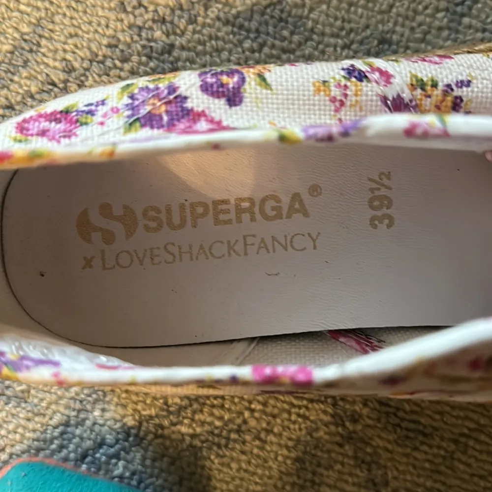 LoveShackFancy Superga canvas platform floral sneakers 39.5 9 euc extra laces - Image 9