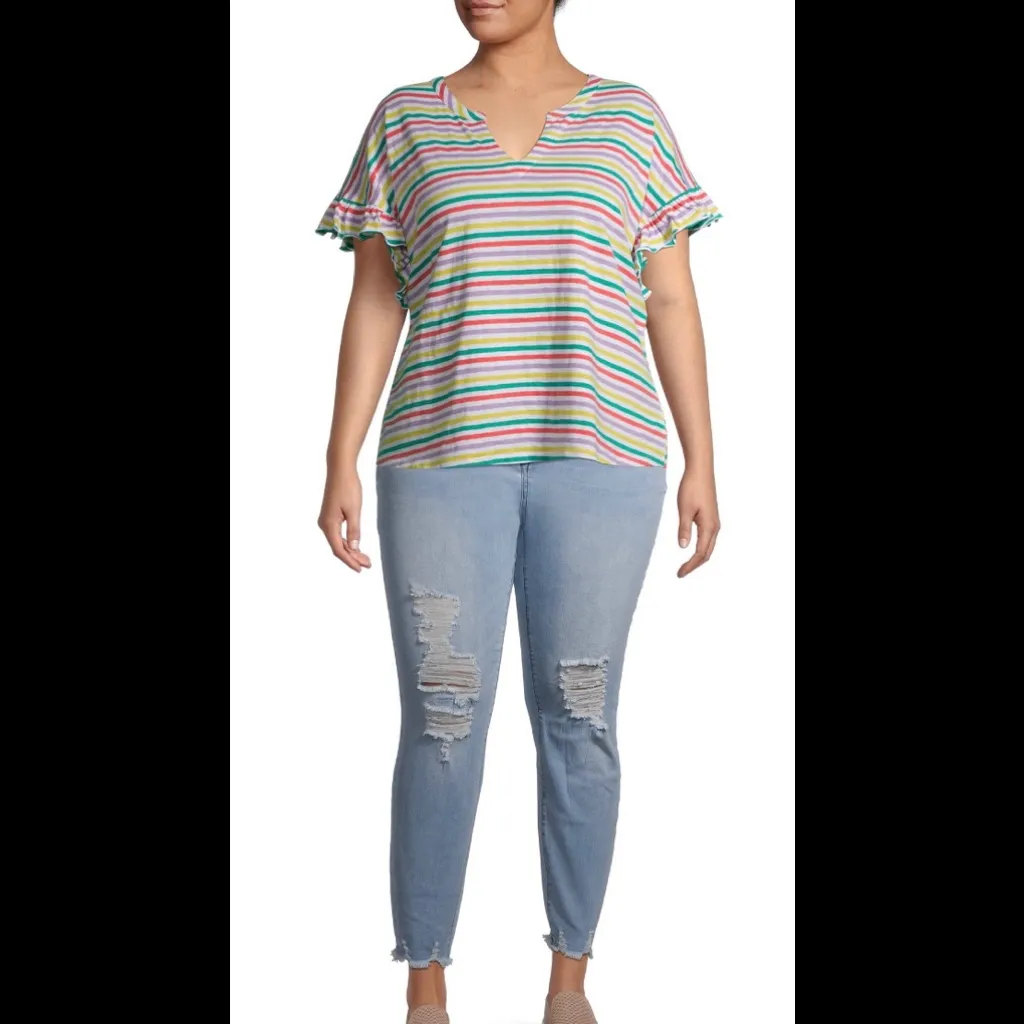 NWT - Striped Short Sleeve Top. - Image 4