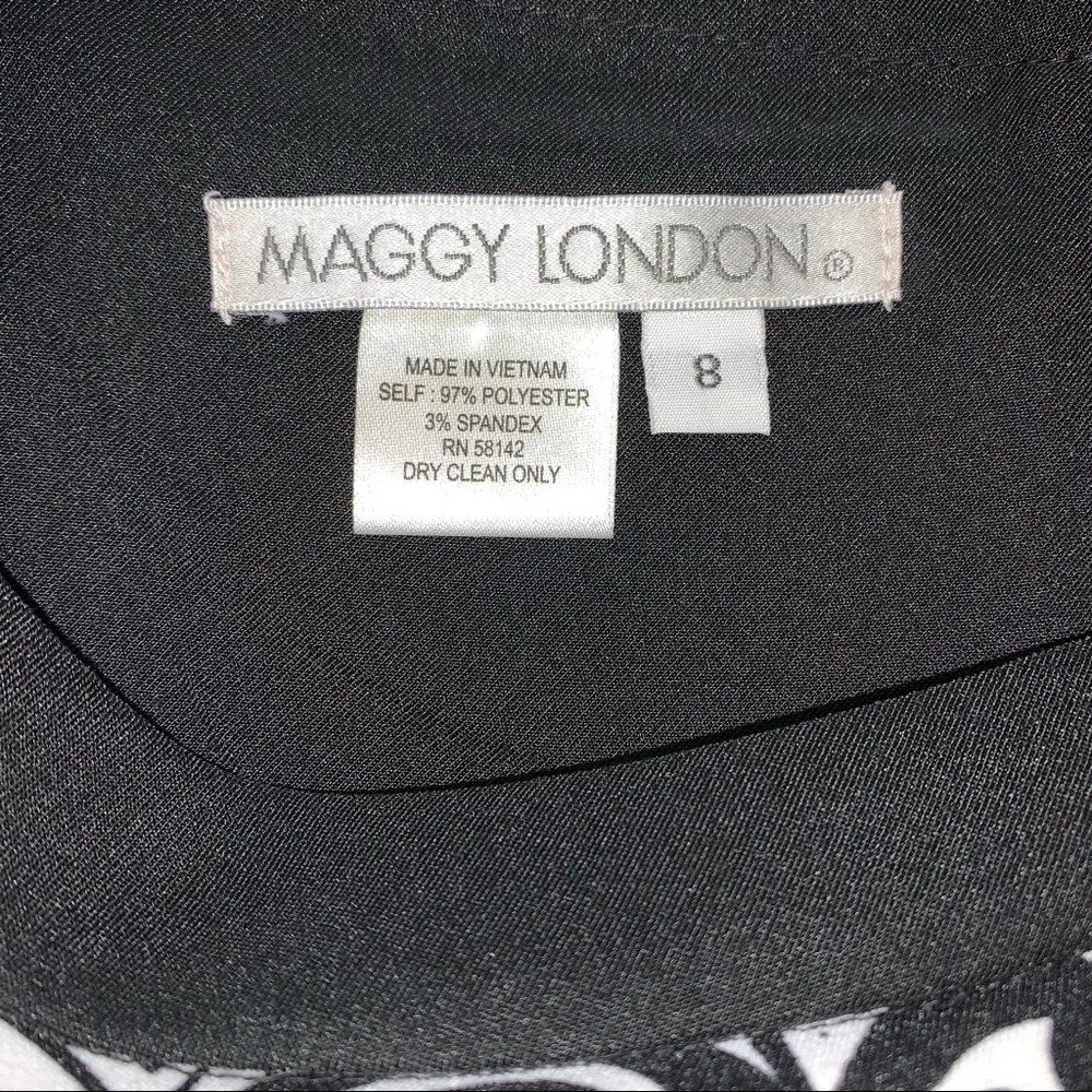 Maggy London Black & White Geometric Print Dress 8 - Image 7