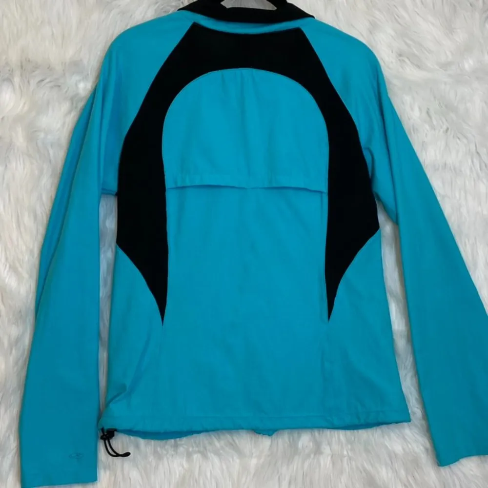 C9 by Champion Windbreaker Jacket Mesh Vent Turquoise Black Medium Full Zip Jack Blue - Image 10