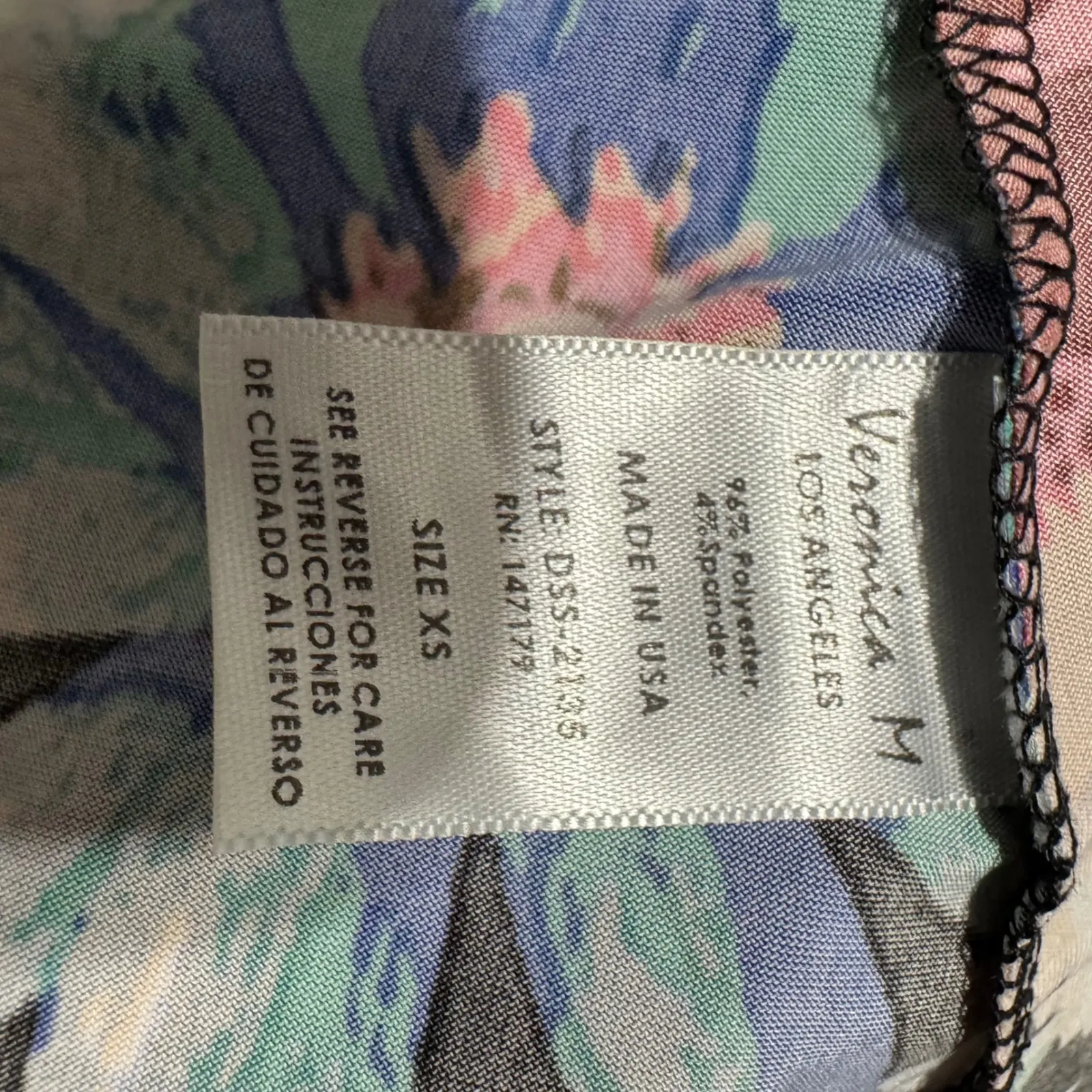 Veronica M Women Floral Print Long Flared Sleeve Stretchy Tunic Top Size XS Black - Image 12