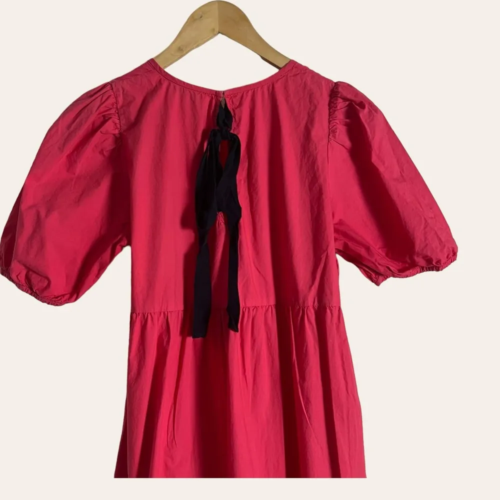 Peter Som Pink Puff Sleeve Tiered Puff Sleeve Poplin Midi Dress Size 4 - Image 13