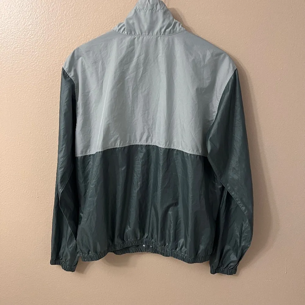 Columbia Morning View Windbreaker Mock Neck Jacket Size M Green Colorblock - Image 2