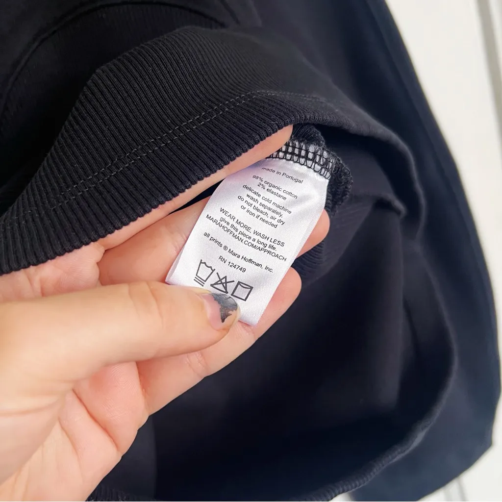 Mara Hoffman • Genevieve Top black organic cotton sweatshirt rib knit bustier - Image 11