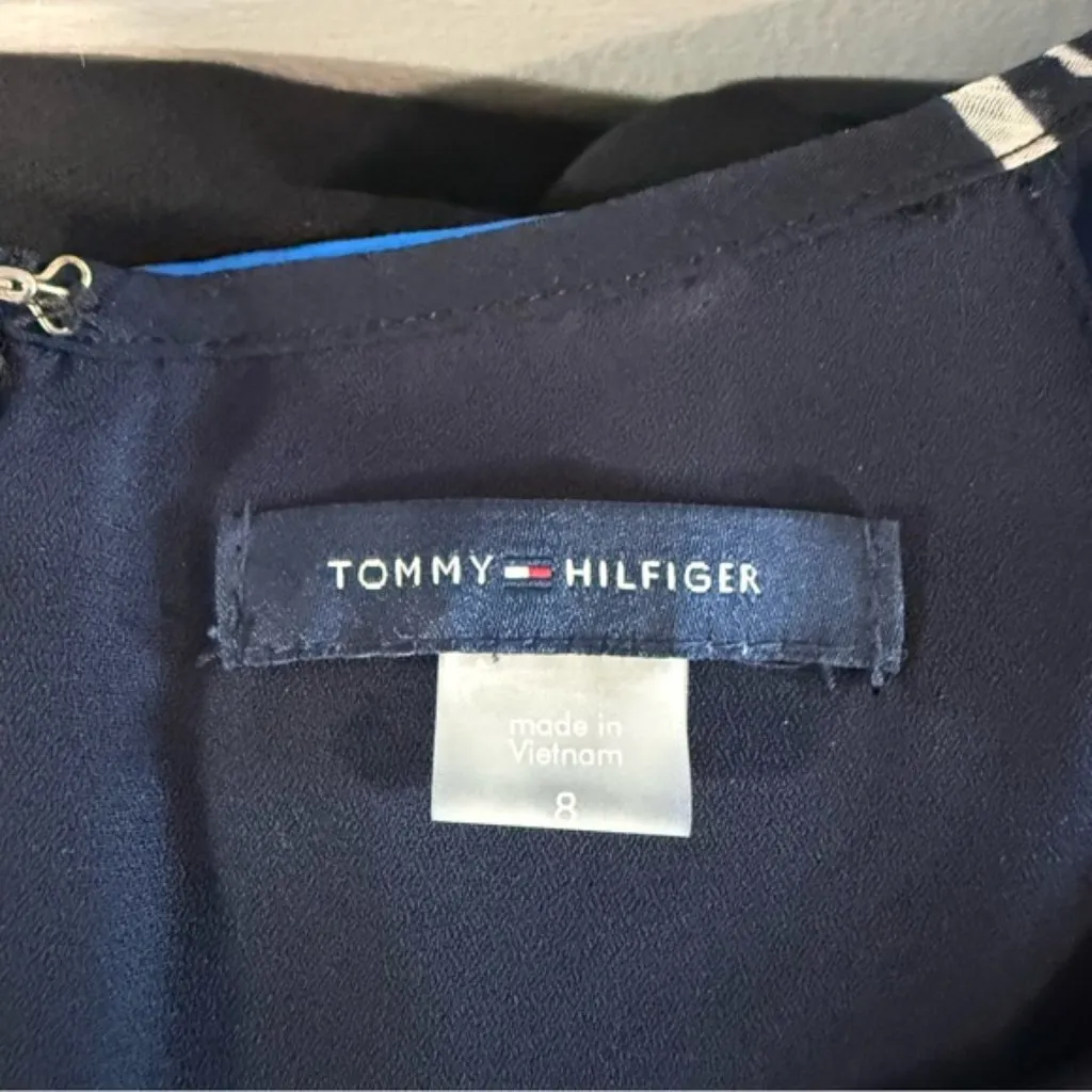 Tommy‎ Hilfiger Long Sleeve Pink Navy Floral Business Dress Long Length Casual 8 - Image 5