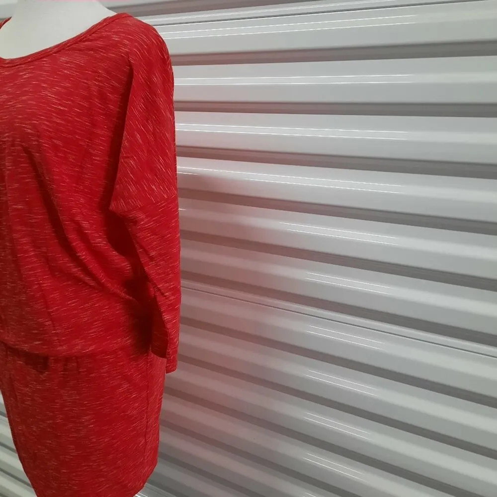 Express Women's Sweater Dress Size Medium Red Blouson Short Casual Lagenlook - Image 5