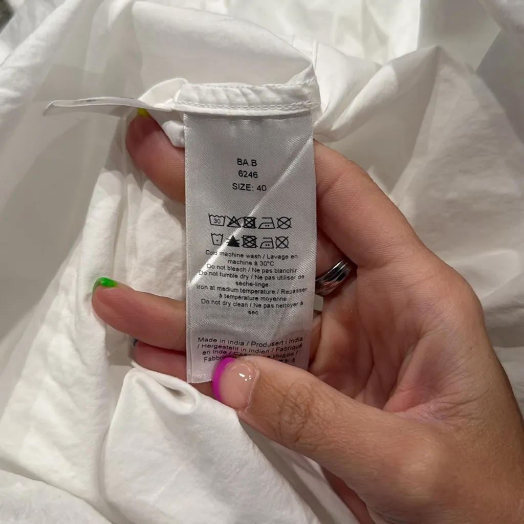 Ganni Smocked‎ Poplin Midi Dress in White Organic Cotton - Image 12