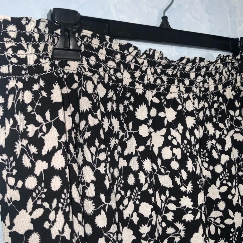 Max Studio Black & Cream Floral Elastic Waist Maxi Full Casual Or Dress Skirt XL - Image 8