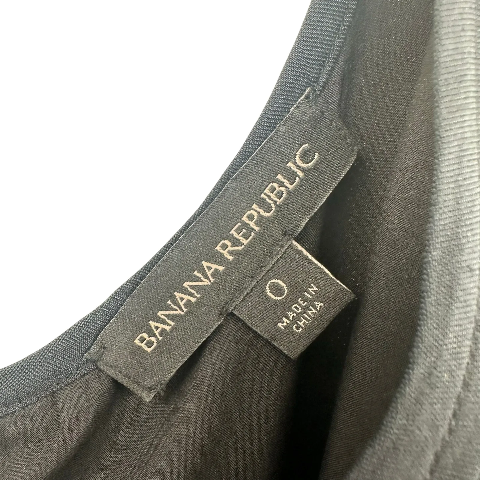 Banana‎ Republic Size 0 Sleeveless Black Mini Dress Modal Blend Rear Zip Up - Image 5