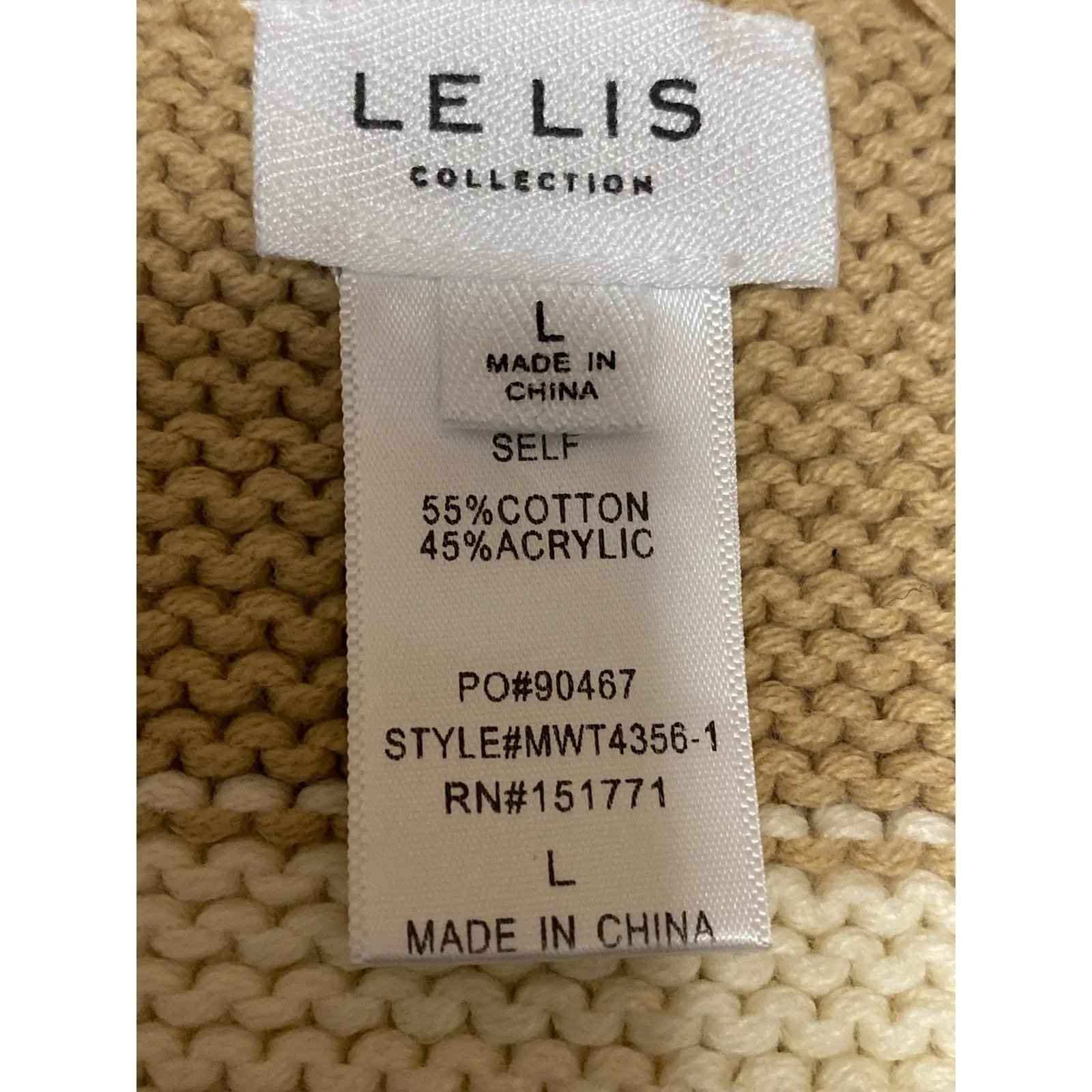 Le Lis Multicolor Striped Crochet Sleeveless Asymmetric Cami Camisole Tank Top L - Image 3