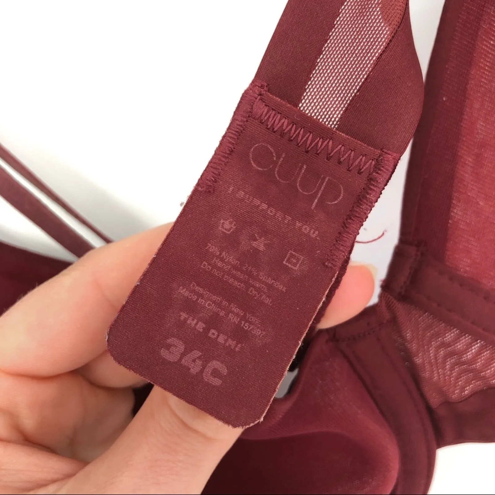 CUUP The Demi Bra Merlot 34C Red Size undefined - Image 6