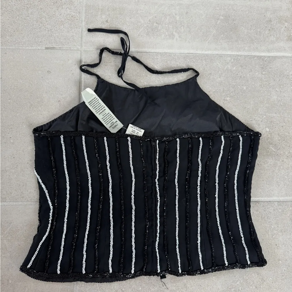 Cache NWT Vintage Caché beaded halter top - size 12 - amazing going out event top - Image 2