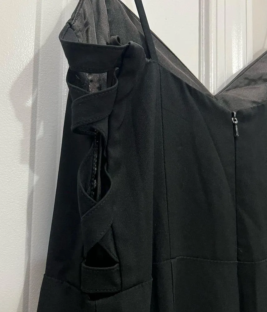 THEIA Black Side Panel Gown Size 8 US $270 - Image 5