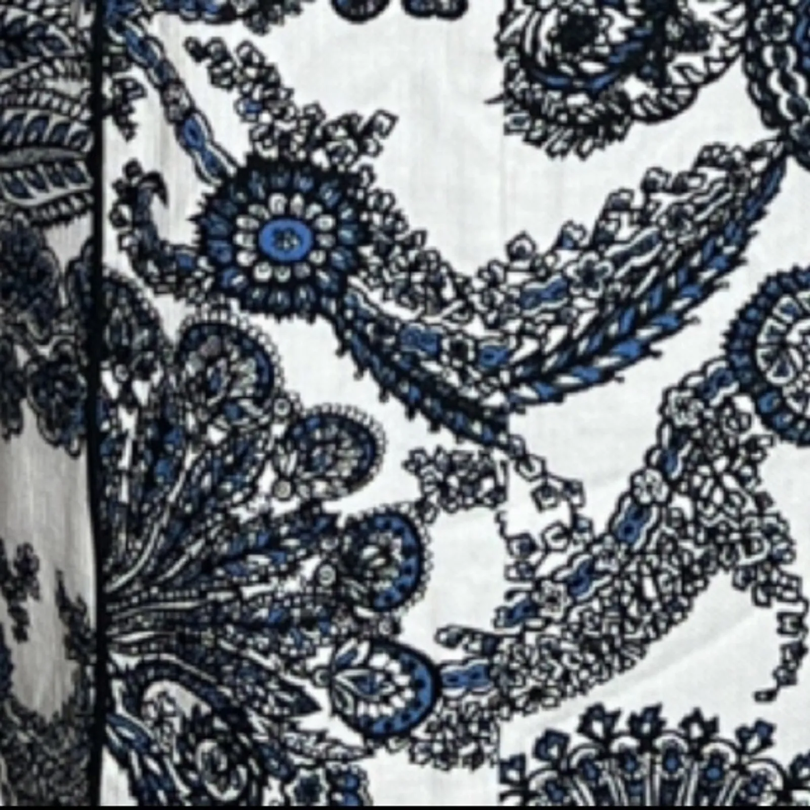 Talbots Petites Sheath Dress 2P Blue White Paisley Jacquard Coastal Grandma Chic - Image 6