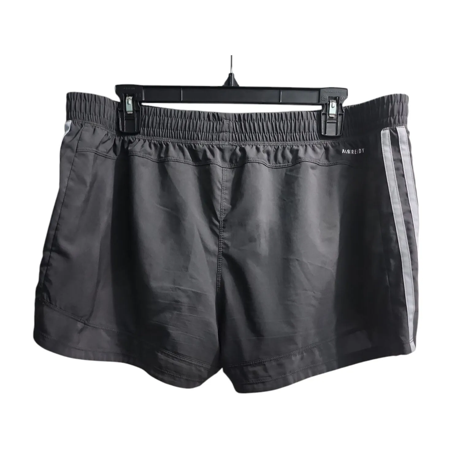 Adidas Running Shorts Womens 3 Stripe Athletic Gym‎ Workout Gray XL - Image 2