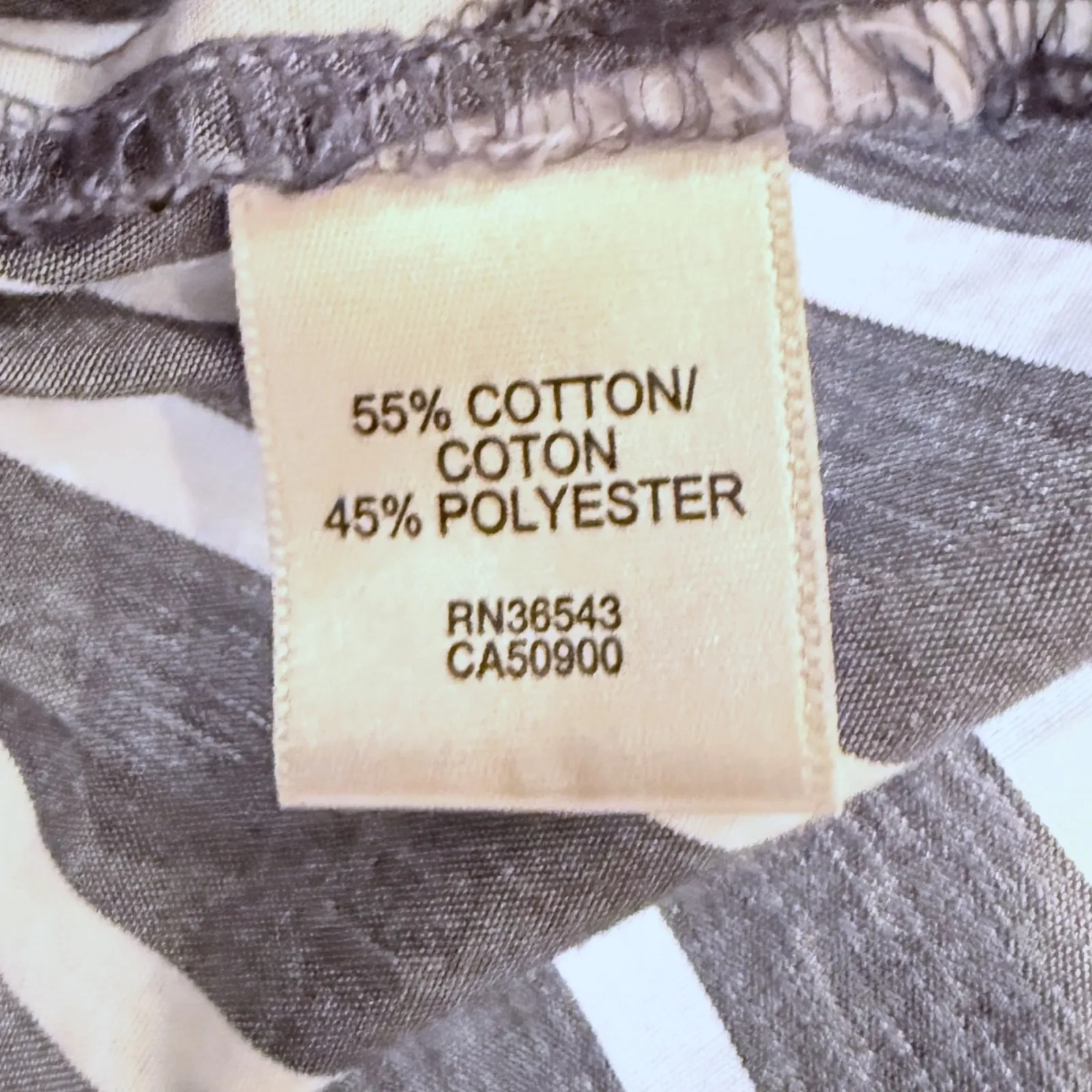 Van Heusen Gray White Striped Long Sleeve Tie Cuff Blouse Top  Womens XL - Image 6