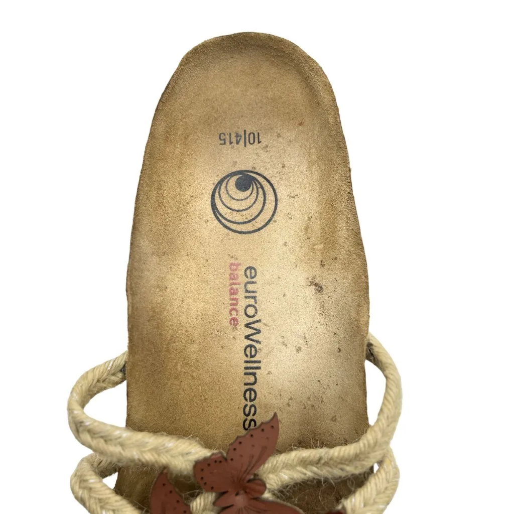 Euro Wellness Balance Womens Sandals Size 10 Butterfly Rope Leather Accents Brown - Image 12