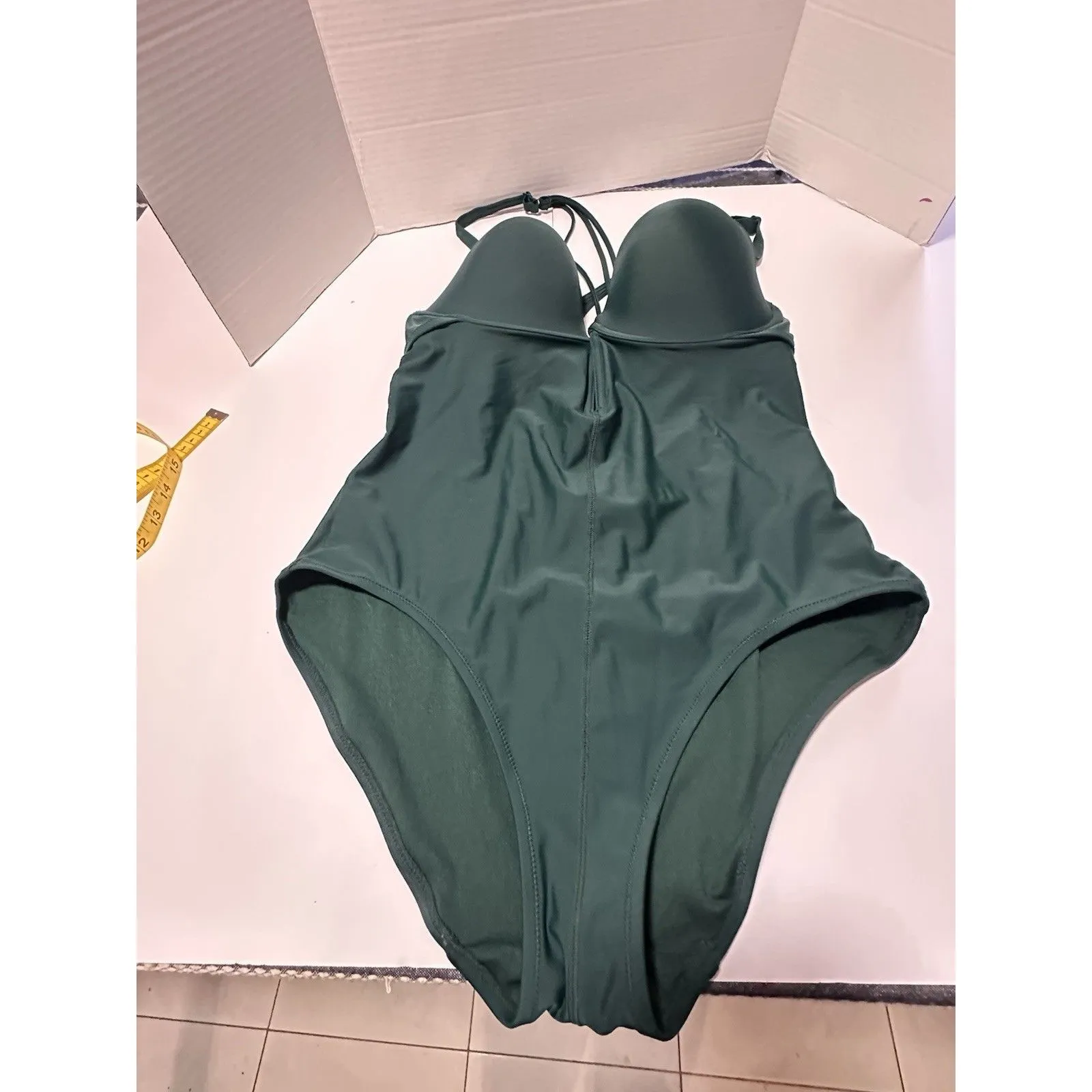 Adore Me Women's Zola One Piece Swimwear in June Bug Green Size 38 DDD - Image 4