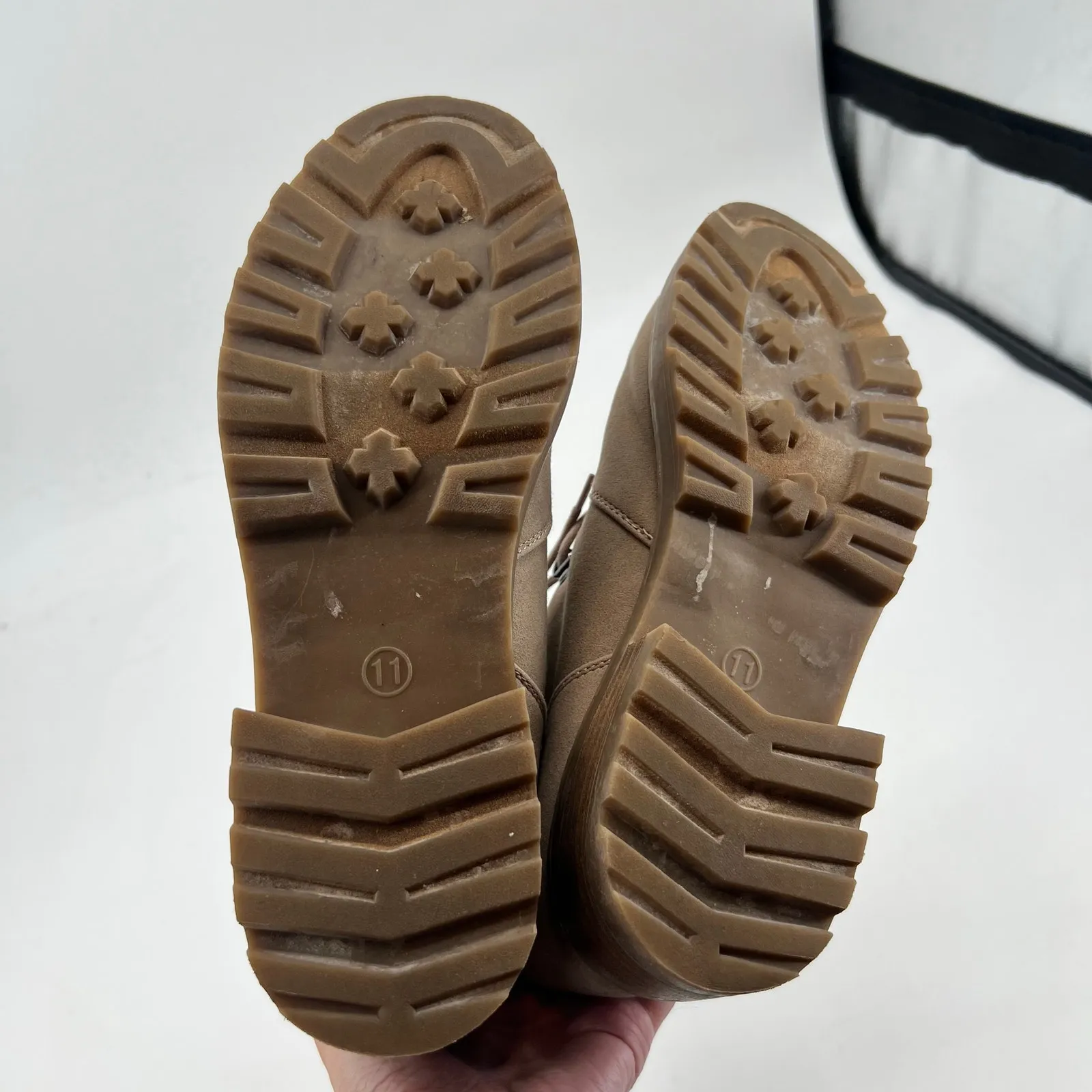 Universal Thread Taupe Combat kelly Boots lace up lug sole neutral shoe size 11 - Image 7