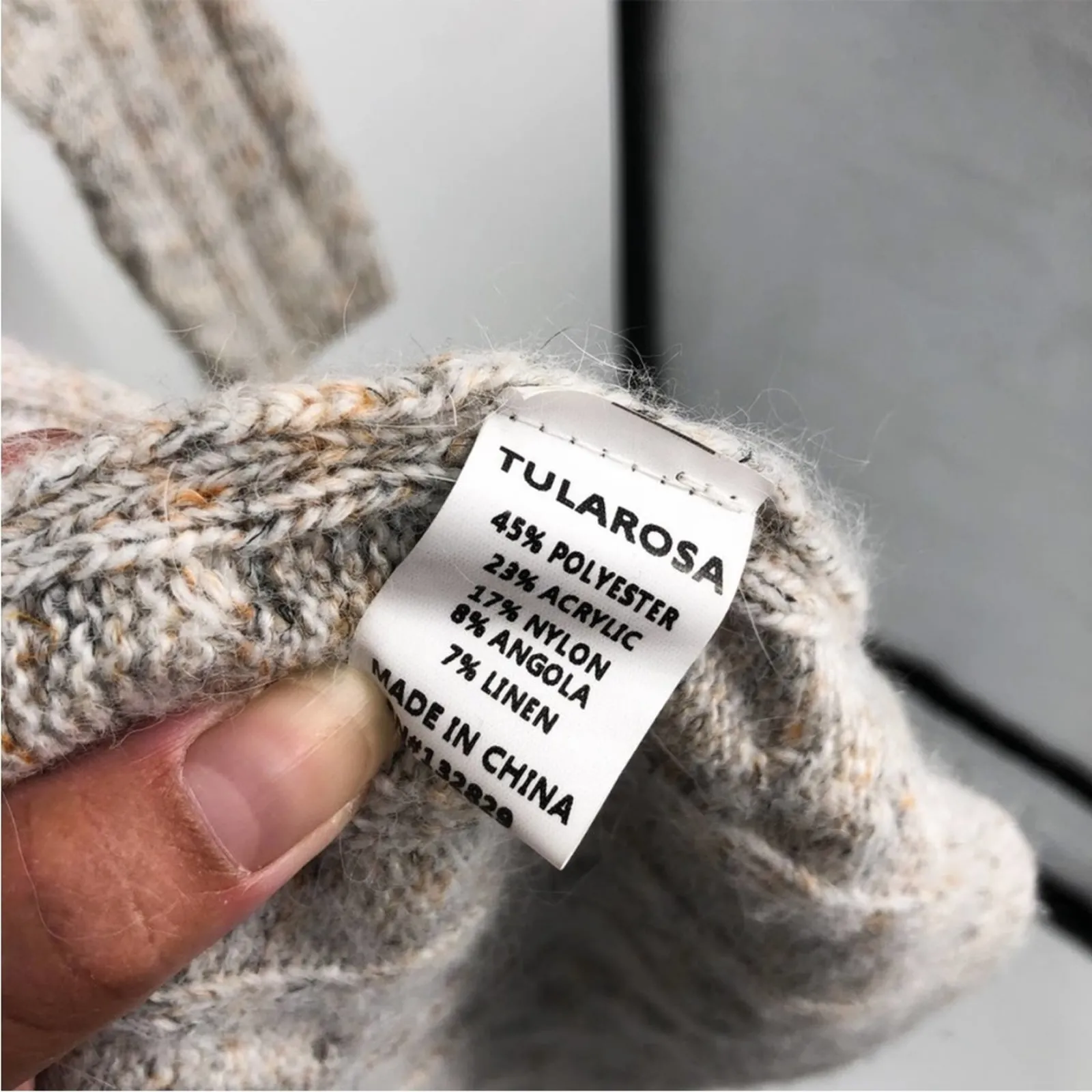 Tularosa Angora Blend Ribbed Knit Belted Cardigan Gray Size small Long Sleeve - Image 5