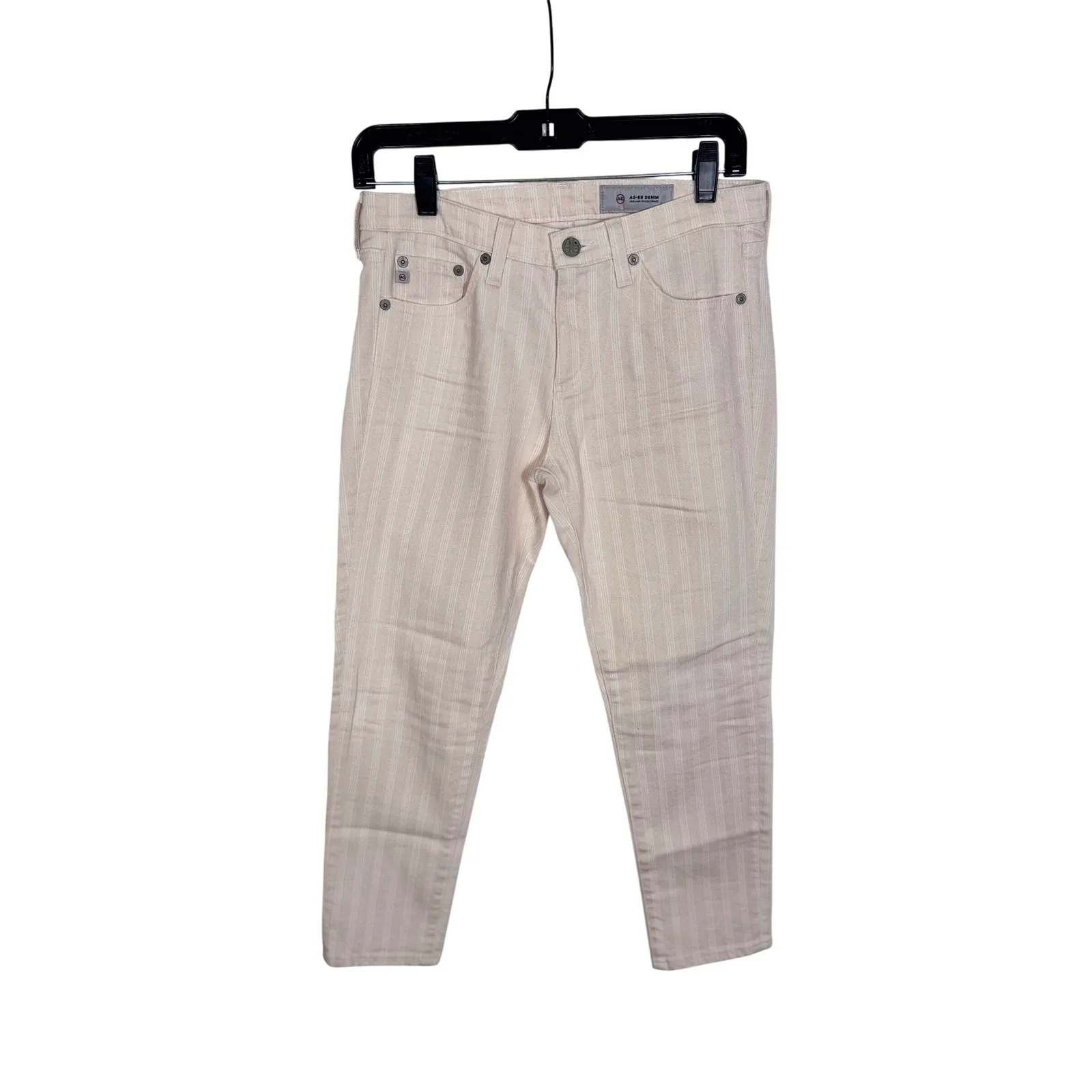 AG jeans Adriano Goldschmied The Prima Crop Jeans Pink Stripe‎ Mid Rise Size 27 - Image 4