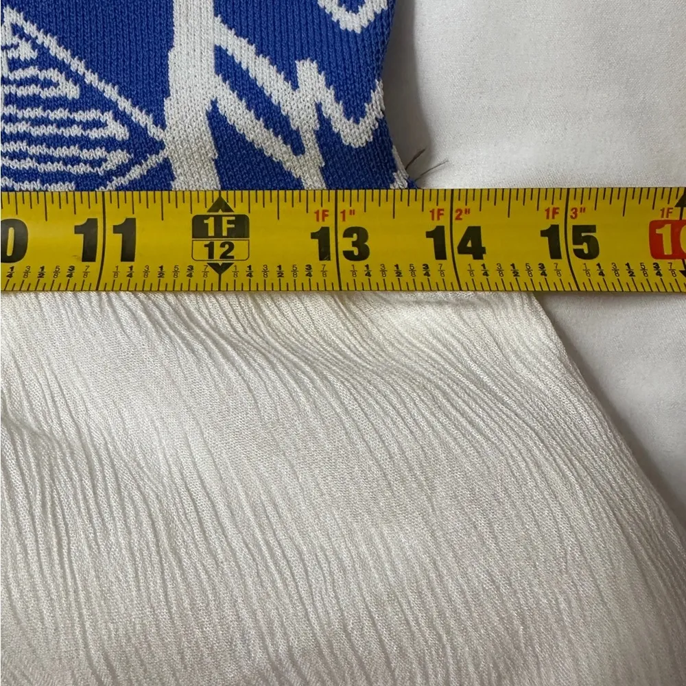 Jealous Tomato NWT Blue and White Boho Stretch Maxi Dress size Medium - Image 6