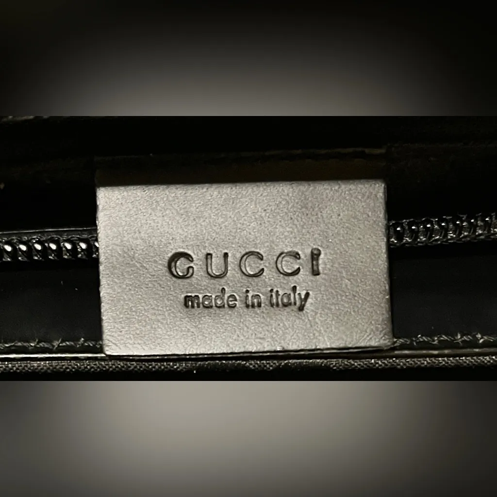 Authentic Gucci Black GG Monogram Shoulder Bag - Image 11