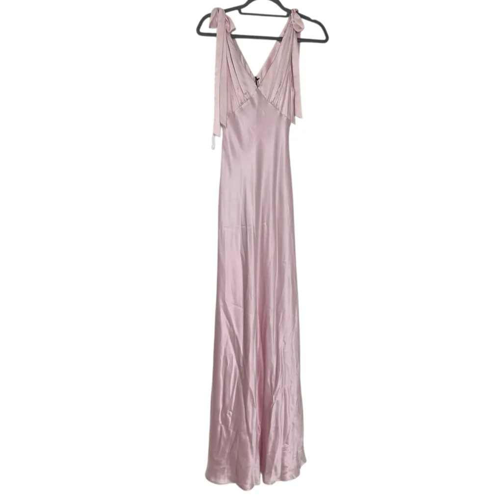 NEW Reformation Pernille Silk Dress Light Pink Cherry Blossom - Image 3