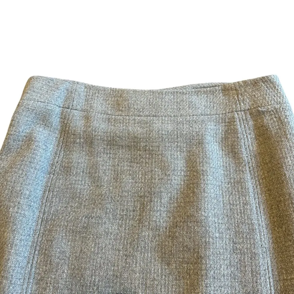 Pendleton Grey Wool Metallic Pencil Skirt Fully Lined Slit Fitted Size 14 Womens - Image 2