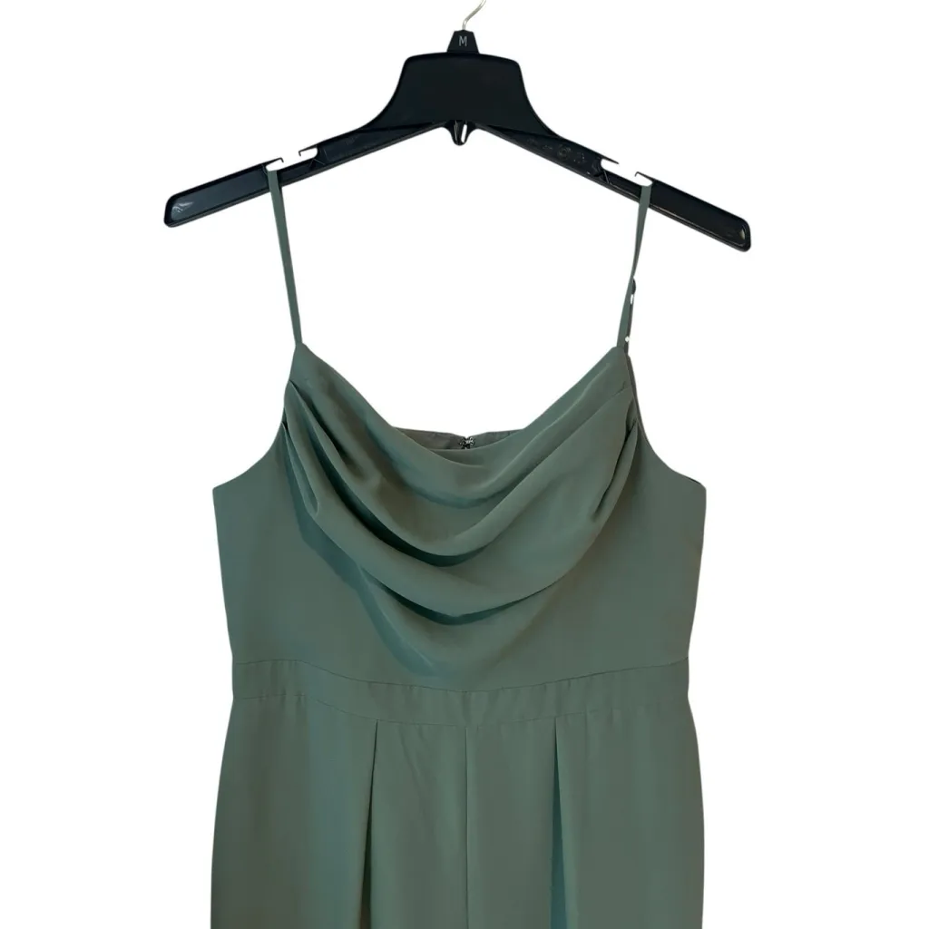 Revelry Parker Chiffon Jumpsuit Womens Size 14 Mint Green Sleeveless Slouch Neck - Image 3