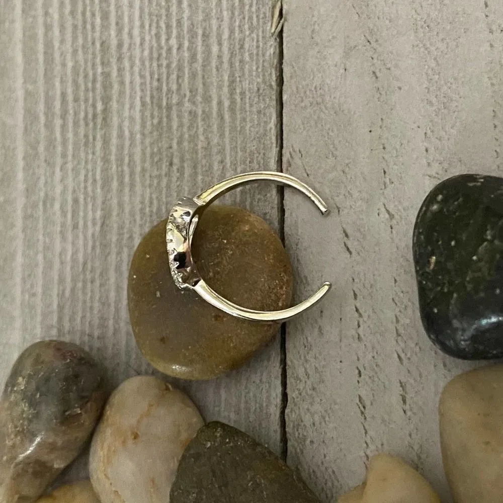 Sterling Silver Oval Cz Toe Ring Silver - Image 4