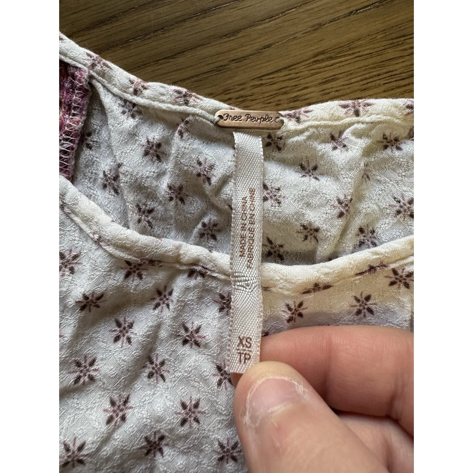 Free People Pennies Sequel Embroidered Babydoll Top SizeXS Hippie Boho Cottage - Image 3