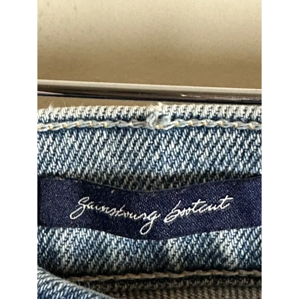 Anthropologie McGuire Gainsborough Bootcut Raw Hem Light Wash Denim Jeans Sz 29 Blue - Image 5