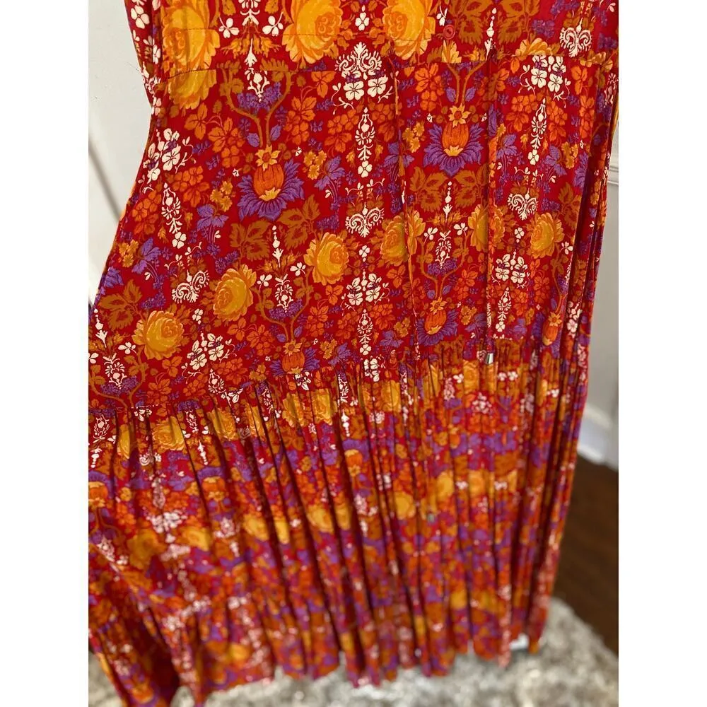 Anthropologie Abel the Label Maxi Dress Boho Bold Floral Autumn Parisian Wedding - Image 4
