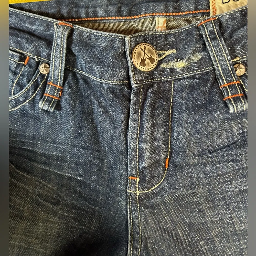 Vintage Y2K BCBGirls Guitar Denim Blue Distressed Flare Jeans sz 29 - Image 6