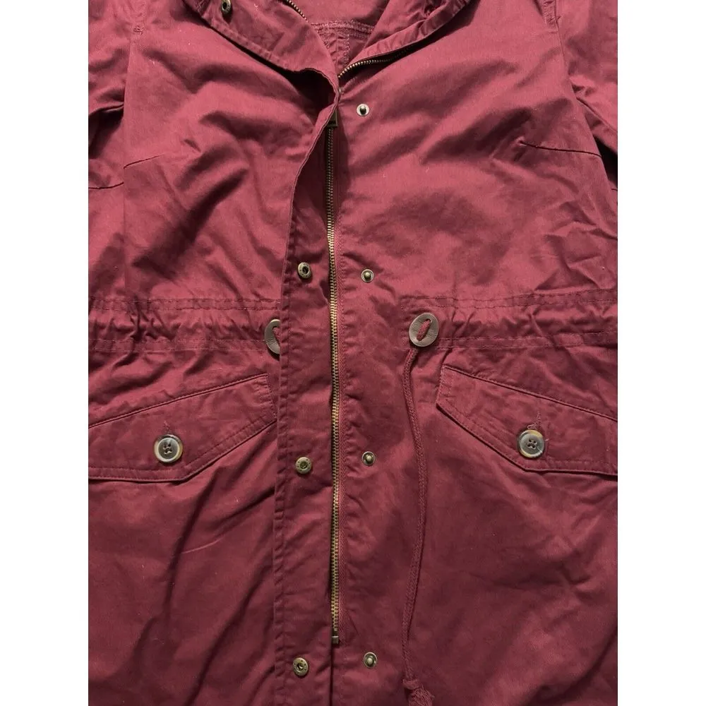 LOVE TREE Women's Red‎ Relaxed Hooded Jacket Full Zip Size Small - Image 2