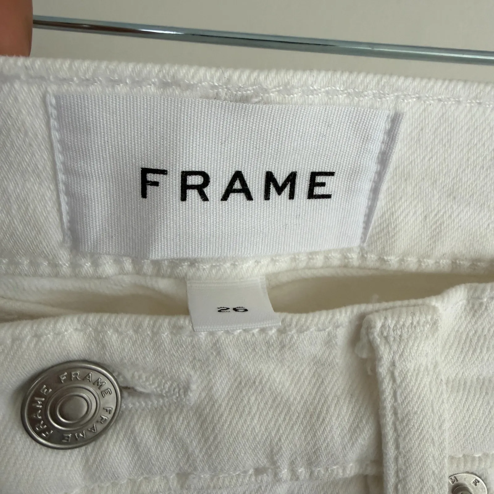 Frame Jeans Womens 26x30 White Le Easy Flare High Rise Flared Stretch Denim - Image 6