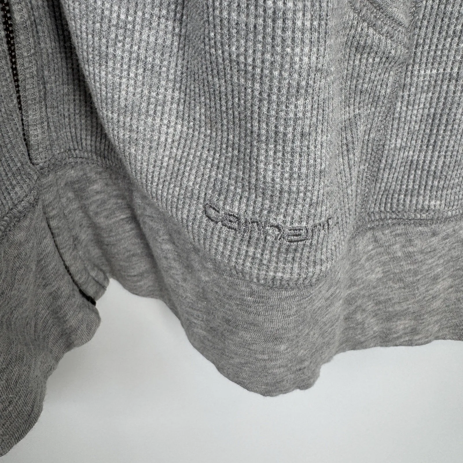 Carhartt Full Zip Waffle Knit Jacket Women XXL 20 Gray Cotton Blend Hood Pockets - Image 5